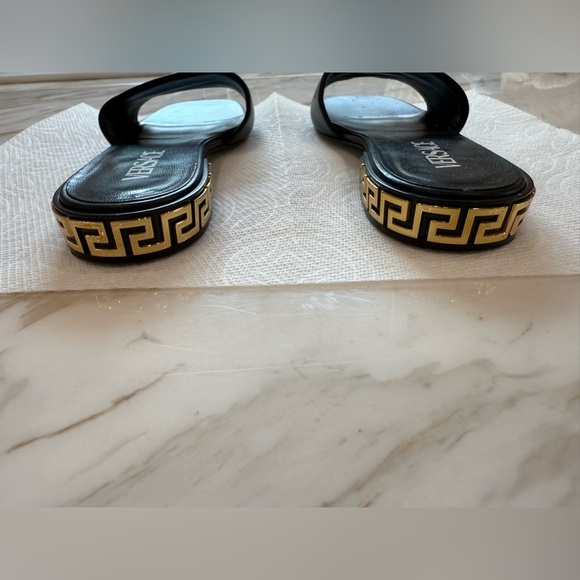 Versace Elegant Black Slide Sandals - Picture 3 of 3